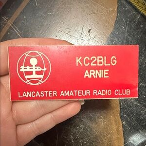 Vintage Lancaster Amateur Radio Club Red pin Badge